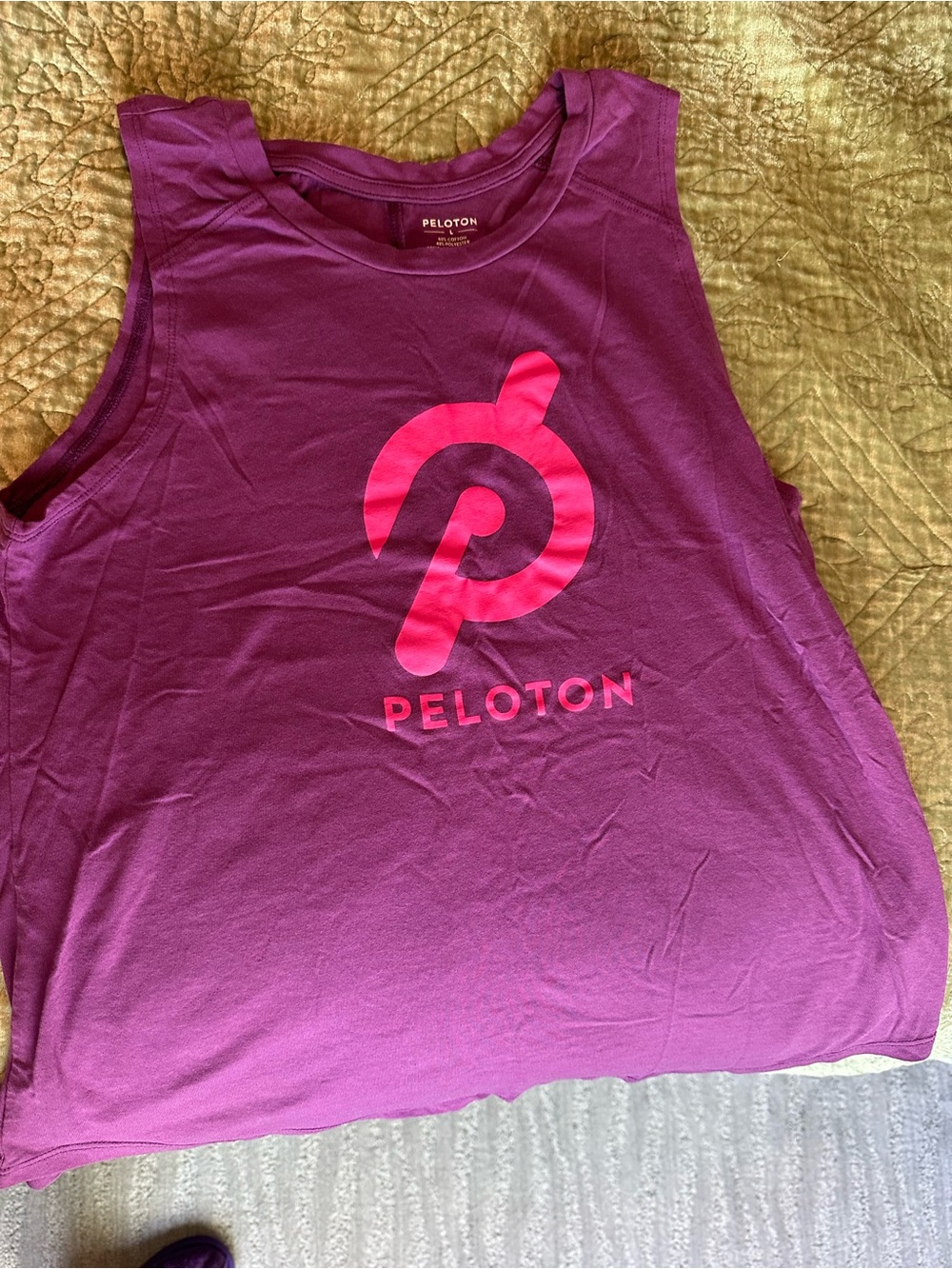 Peloton Purple Tank Top with Pink Logo